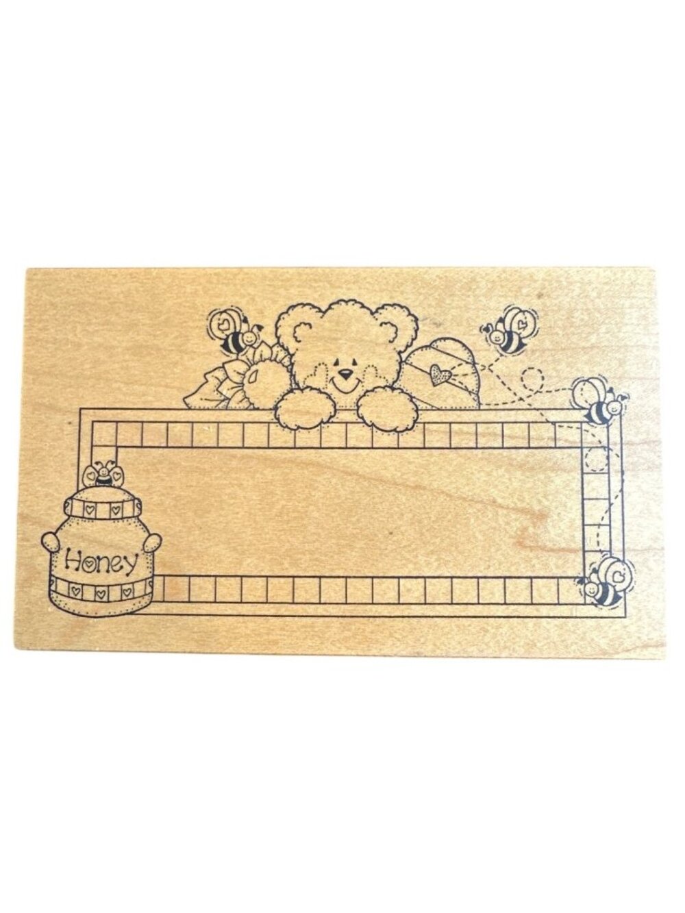 Darcie's Teddy Bear Honey Bees Frame Rubber Stamp Y-3762